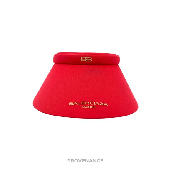 🔴 Balenciaga BB Logo Embroidered Visor - Red - Picture 1 of 6